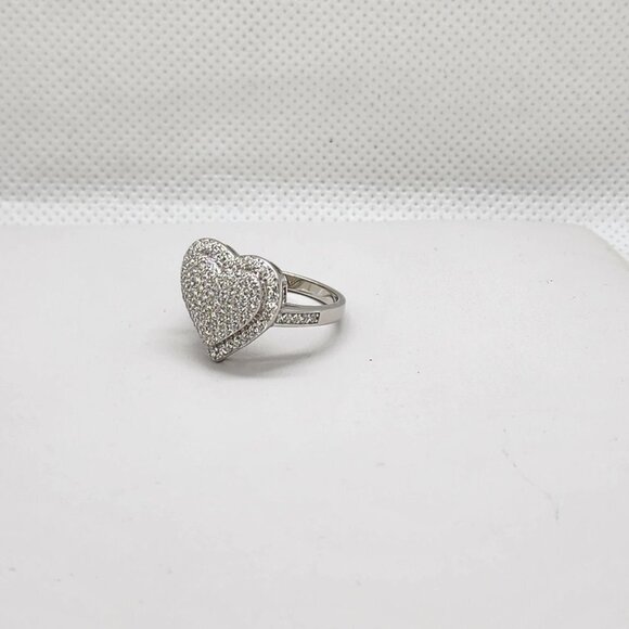 Brand New Sterling Silver 925 Multi CZ Heart Ring - Picture 3 of 5